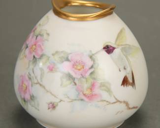 Hummingbird porcelain vase