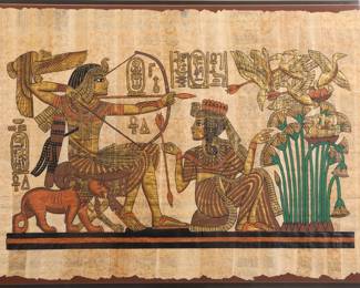 Egyptian painting on papyrus