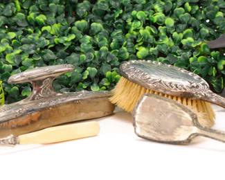 Art Nouveau sterling silver vanity group