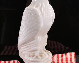 1920's White Eagle blunt nose glass eagle gas pump light