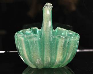 Flavio Poli Seguso Murano glass basket