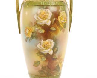 Art Nouveau hand painted porcelain vase