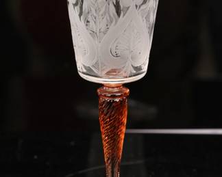 Steuben Van Dyke glass goblet