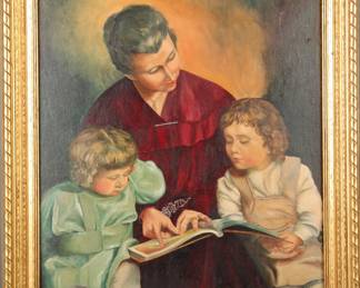 Nell Kellenborn oil/board Edwardian painting