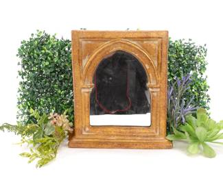 Giltwood Gothic Arch mirror- signed