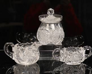 Antique cut crystal group