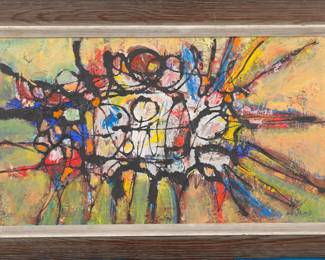 Rita Genecin oil/board MCM Abstract Painting