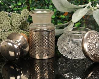 Victorian sterling silver vanity jars