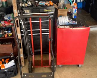 Large tool boxes. Dollies.
