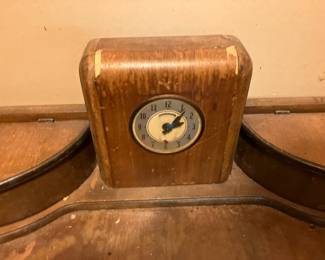 Art deco clock on cedar chest