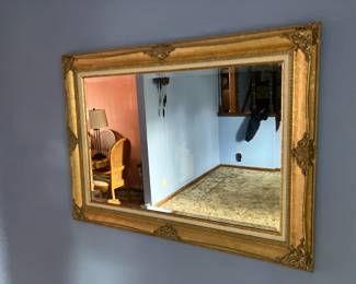 Large bevelled glass mirror