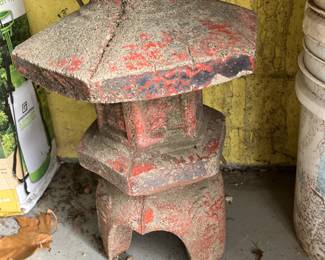 Concrete oriental garden lantern