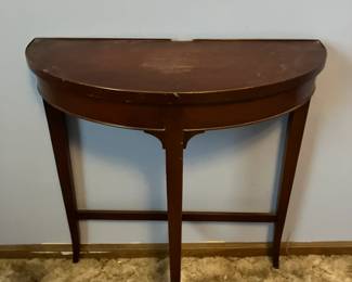 Antique mahogany half-moon table, Imperial Furniture