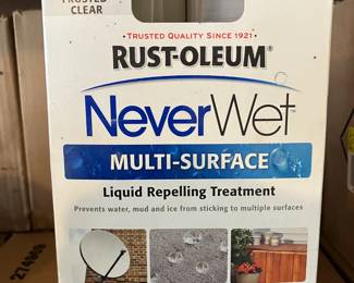 One of 56 packages of Rustoleum Never Wet liquid repelling treatment, new in box