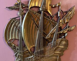 Large 1958 wall art sailing ship
