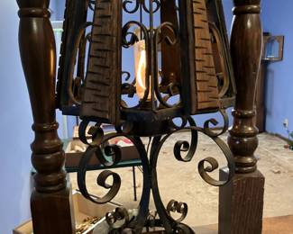 Wrought iron Spanish Revival lamp