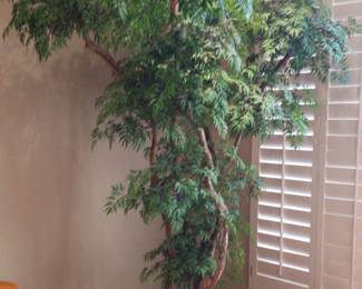 Navy Vietnamese Pot With 12 Foot Tall Faux Tree