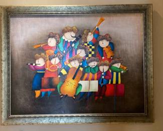 J Roybal Oil Painting Whimsical Musicians