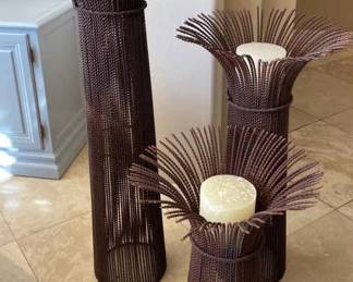 Braided Metal Twine Candle Stands