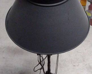 Antique Black Metal Shaded Lamp