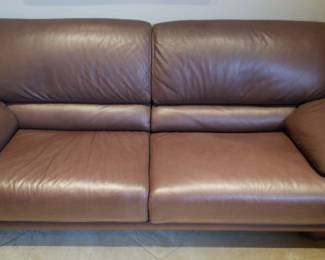 Modern Chocolate Brown Leather Sofa