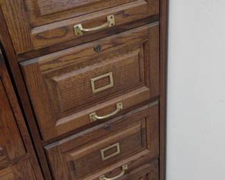 3 Antique Particle Board File Cabinets