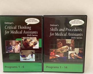 TEWA704 DVD Programs For Medical Assistance DVD's produced by Delmar and have close captioning in English and Spanish. &nbsp;DVD series Skills and Procedures for Medical Assistants.. &nbsp;The Critical Thinking DVD is softer skills in communication. &nbsp;The other goes into ambulatory settings.
