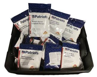 TEWA708 4Patriots Emergency Survival Food Kit 35 assorted emergency meal packs. Includes, dinners, drinks, and desserts.
