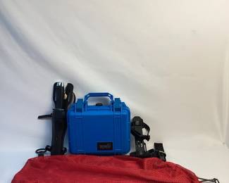 TEWA718 Diving Accessories Lot includes 2 knives in sheaths and a hard case kit full of first aid and other supplies.
