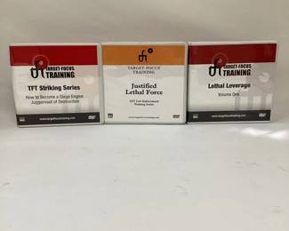 TEWA705 Target Focused Training Set Of 3	Volume One: &nbsp;Lethal Leverage. &nbsp;There is one set on: &nbsp;Justified Lethal Force and another on TFT Striking Series.
