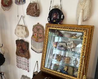 Large collection of antique purses , miniature purses 