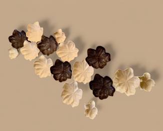 Wall collage of floral plates 