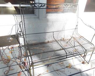 outdoor glider and table