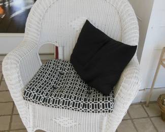 white wicker chair