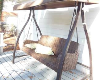 outdoor wicker swing