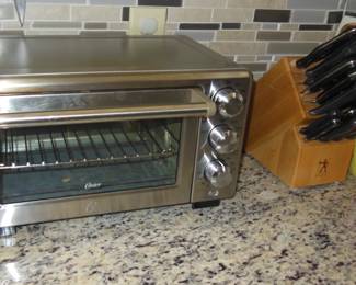 toaster oven and knife block