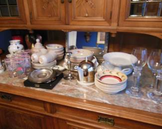 wine glasses and dishware