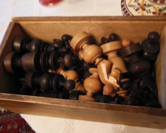 vintage chess pieces