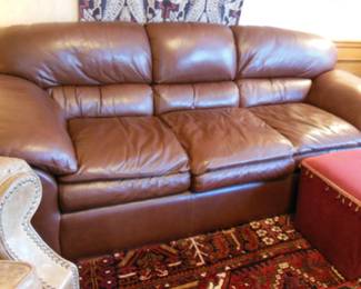brown leather sofa