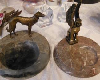 bronze and stone ashtrays