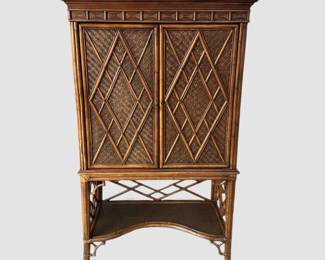 Rattan Pagoda Armoire/TV Cabinet