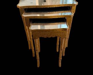 Mirror topped accent tables