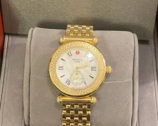 Michele Cabor Gold Stainless Steel Diamond 36 mm watch 