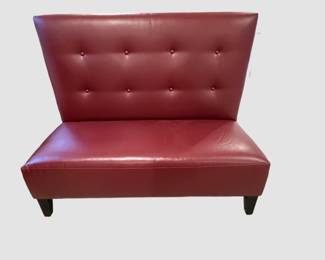 Red leather settee 