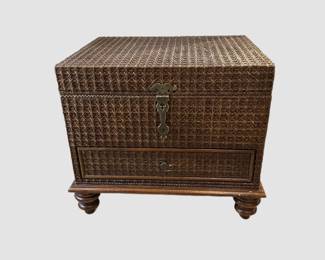 Wicker and rattan chest