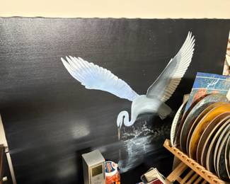 . . . heron oil painting
