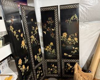 . . . Asian-themed ivory-inlay room divider