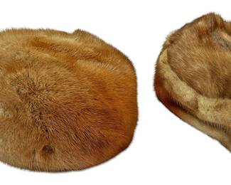 2 Womens Mink Fur Hats 