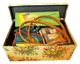 Sewing Supplies with Vintage Wiss Scissors 