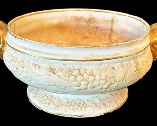 Antique Longport Porcelain Lions Head Bowl 